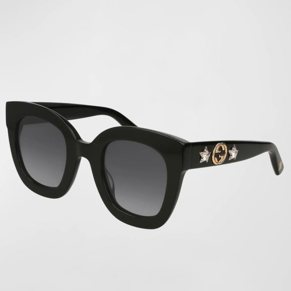 Gucci Rectangle Acetate GG Sunglasses w/ Crystal Stars - Picture 1 of 7